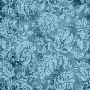 复古蓝色花卉挂毯图案
