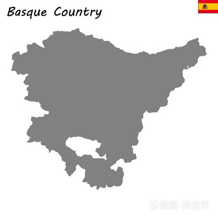西班牙的高品质地图自治社区。巴斯克国家