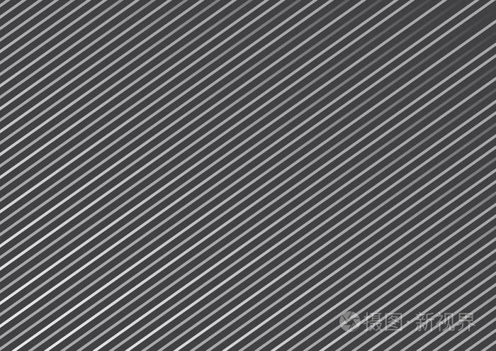 深灰色背景上连续平行对角线的几何条纹图案.矢量插图