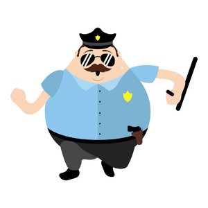 查出逗人喜爱的警察动画片字符