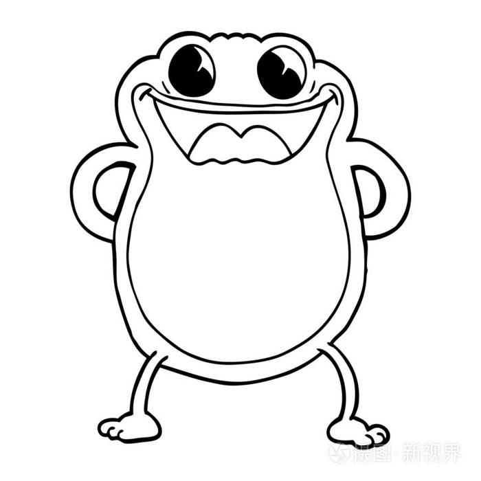 线条画动画片青蛙