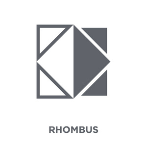 rhombus 图标。从几何收藏的 rhombus 设计概念。简单的元素向量例证在白色背景