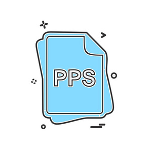Pps 文件类型图标设计向量