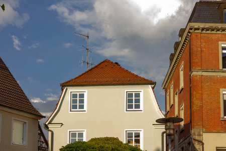 德国南部建筑物的外墙和屋顶