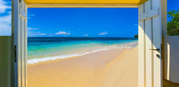 牙买加竹沙滩的海沙