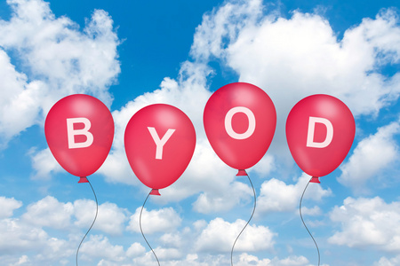 Byod 或带来您自己的设备在气球上的文本
