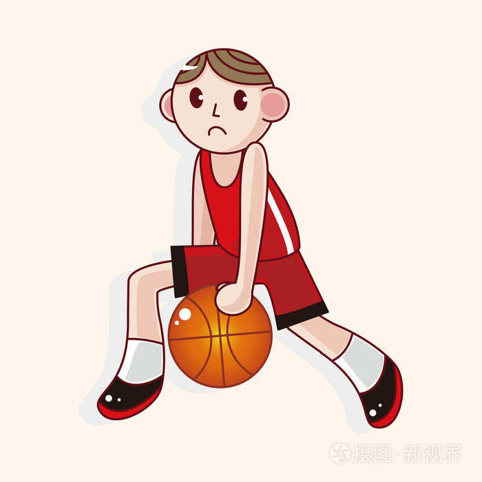 篮球运动员卡通元素矢量, eps