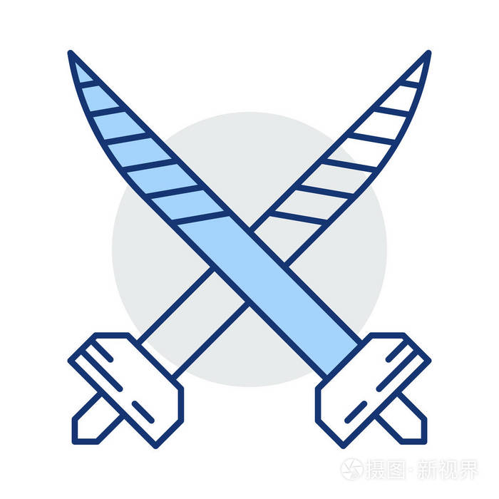 剑平面图标隔离在白色背景, 向量, 例证