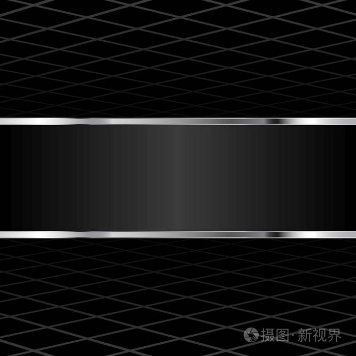 黑色背景与透视和横幅