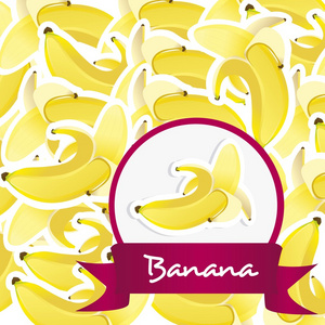 去皮的香蕉圈子标签上