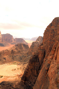 wadi rum 沙漠从大红色沙丘