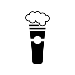啤酒图标矢量隔离在白色背景, 啤酒透明标志, 啤酒符号