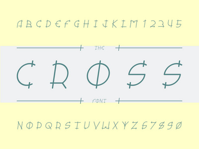 交叉字体。矢量字母表