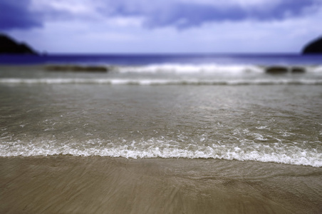 马拉卡斯海滩在特立尼达和多巴哥选择性焦点