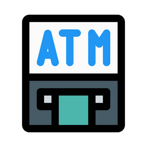 提款卡 atm 展位, 五颜六色的向量例证