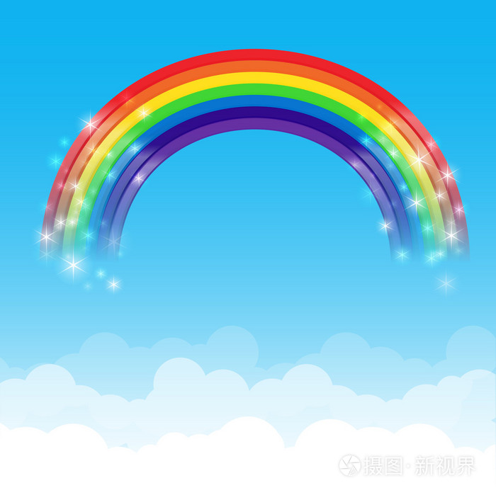 彩虹云和天空背景002