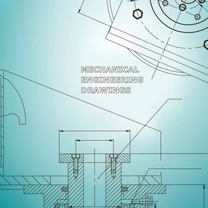 力学。技术设计。工程风格。机械仪器制造。覆盖。浅蓝色