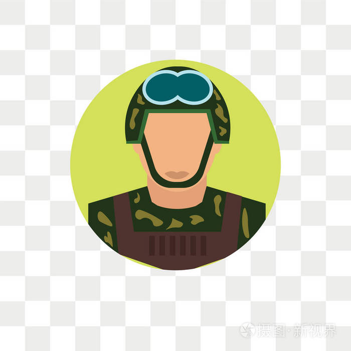 士兵矢量图标隔离在透明的背景下, 士兵