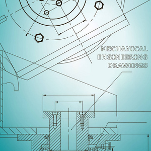 力学。技术设计。工程风格。机械仪器制造。浅蓝色