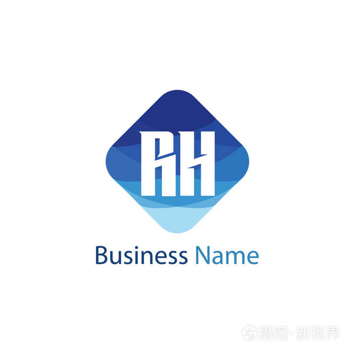 首字母 rh 徽标模板设计