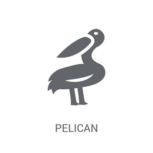pelican 图标。时尚的 pelican 标志概念上的白色背景从动物收藏。适用于 web 应用移动应用和打印媒体