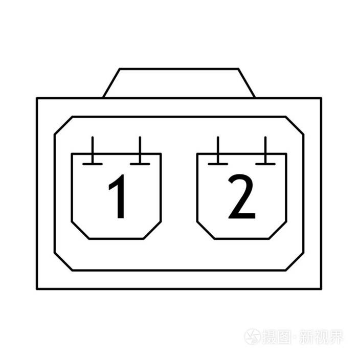 体育记分牌平面图标隔离在白色背景, 向量, 例证