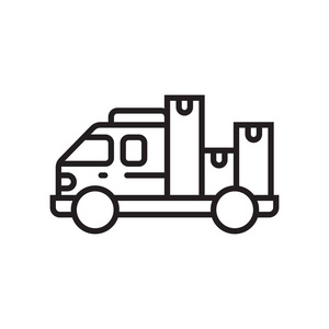 卡车图标矢量符号和符号隔离在白色背景, 卡车标志概念
