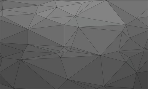 带有线框多边形抽象网格的抽象多边形灰色背景。由三角形组成的图案