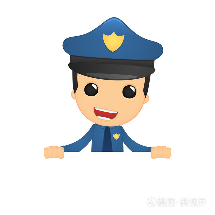 可爱的卡通警察