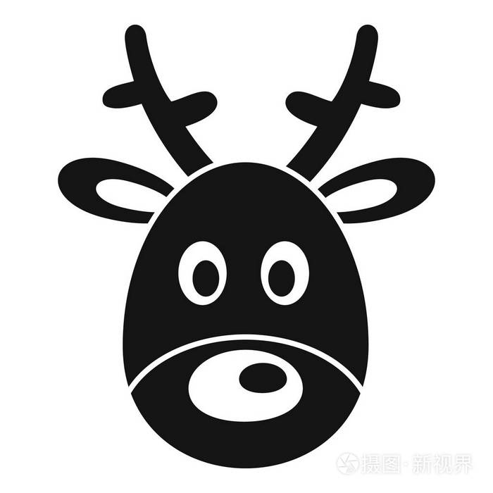 鹿头图标, 简单的风格