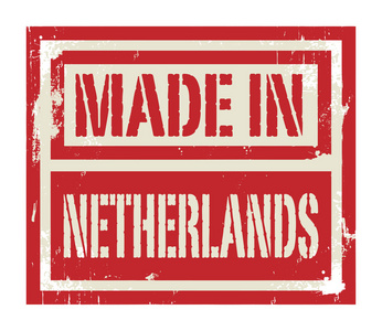 抽象的邮票或带有文本在荷兰制造的标签
