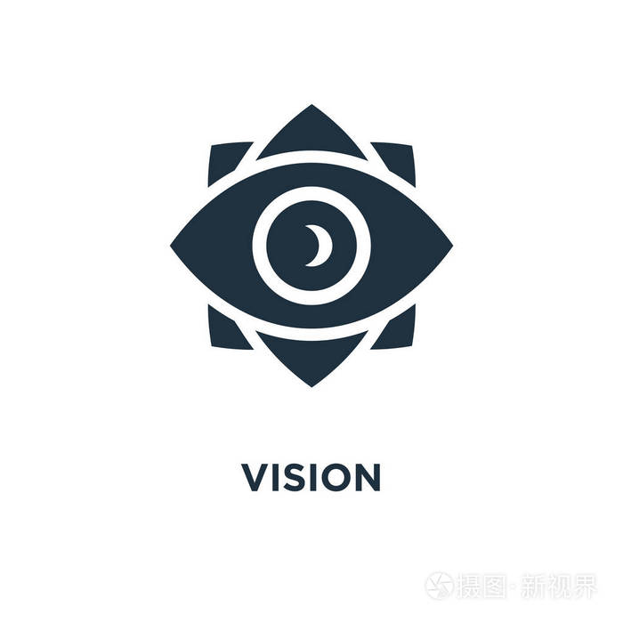黑色填充矢量图.白色背景上的视觉符号.可用于网络和移动