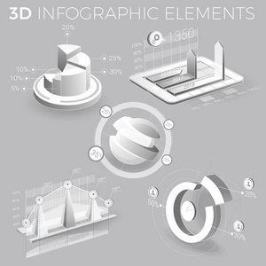 灰色和白色的企业信息元素