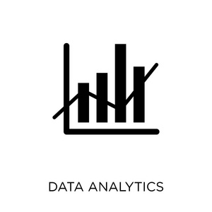 数据分析图标。分析集合中的数据分析符号设计。简单的元素向量例证在白色背景
