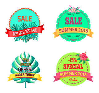 特别提供 Sumer 2018 标志与热带植物