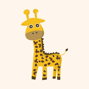 动物长颈鹿卡通主题元素