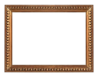 在白色背景查出的绘画镜子或相片的金色框架