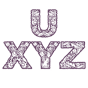 字母 U，X，Y，Z