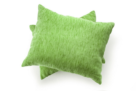 柔软的空白绿色枕头