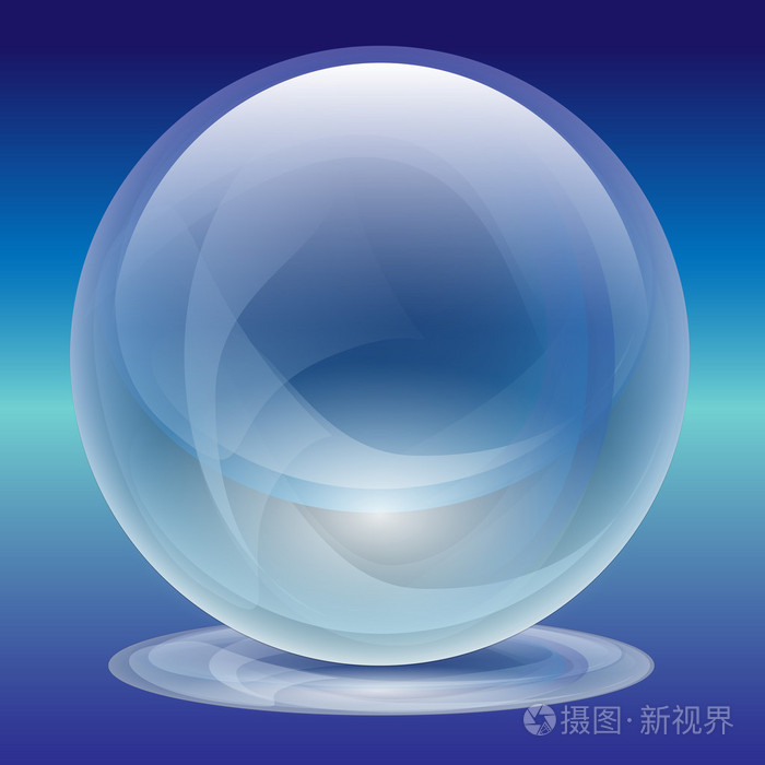 透明的玻璃球体-珍珠