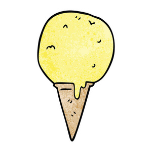 动画片涂鸦冰淇淋锥