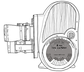 8 毫米.电影摄像机艺术绘画