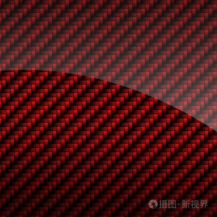 红色光泽碳纤维背景或纹理