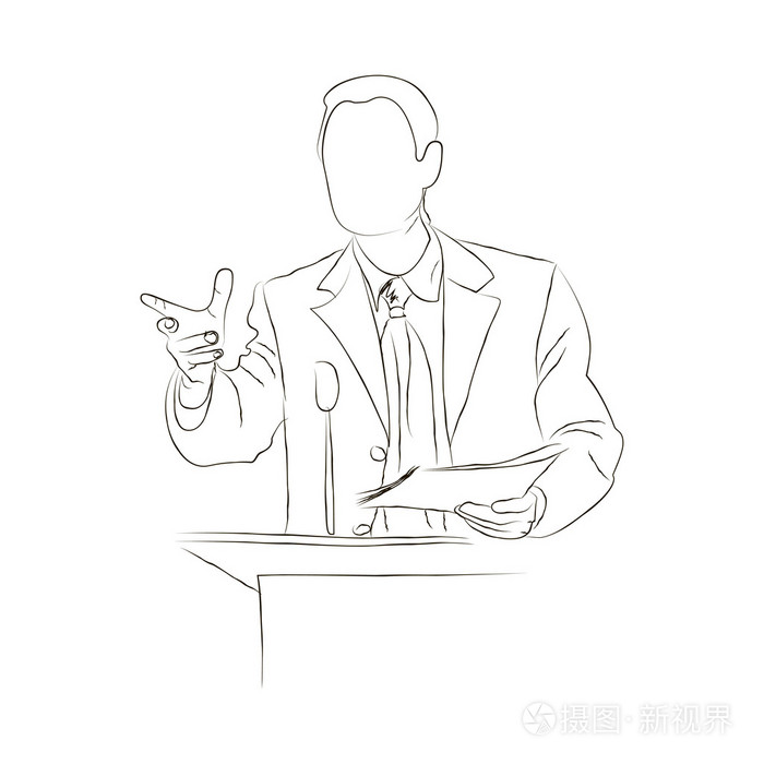 涂鸦的演说家.素描