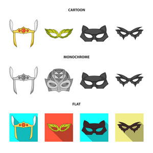 英雄和面具标志的向量例证。收藏英雄和超级英雄股票符号的网站