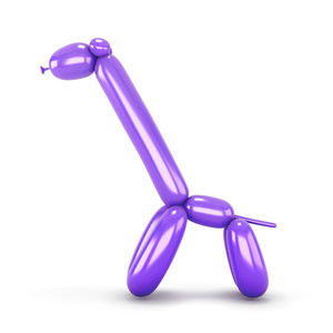 紫色的气球动物长颈鹿白色