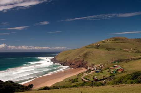 海滩和南非的海岸线