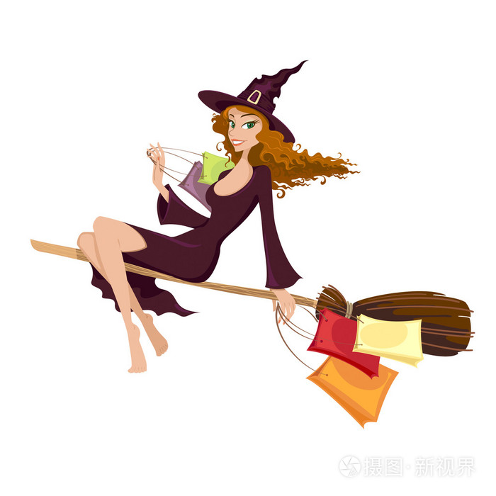 万圣节女巫扫帚飞行