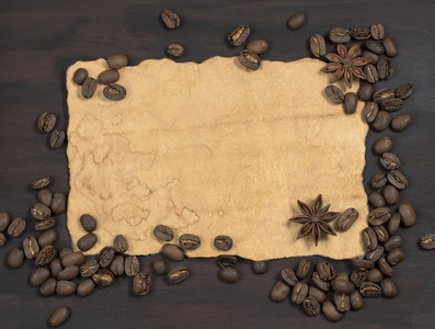 羊皮纸的咖啡豆
