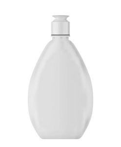 白色塑料瓶, 带盖, 洗发水, 淋浴 Gell 或 Chreme 容器模拟在白色背景上隔离模板易于编辑
